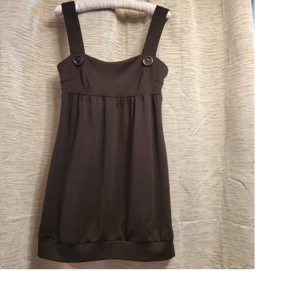 Monteau Sleeveless Black Sleeveless Dress With Decorative Buttons - Picture 1 of 2